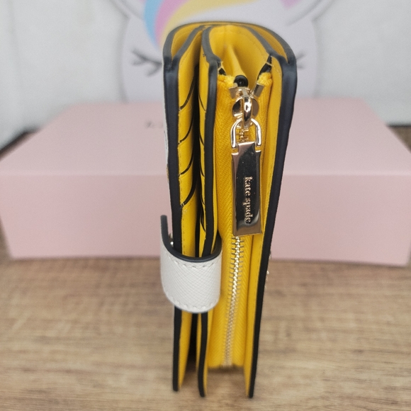 🐝Kate Spade Honey Bee Bifold Wallet Parchment NWT - Picture 13 of 16